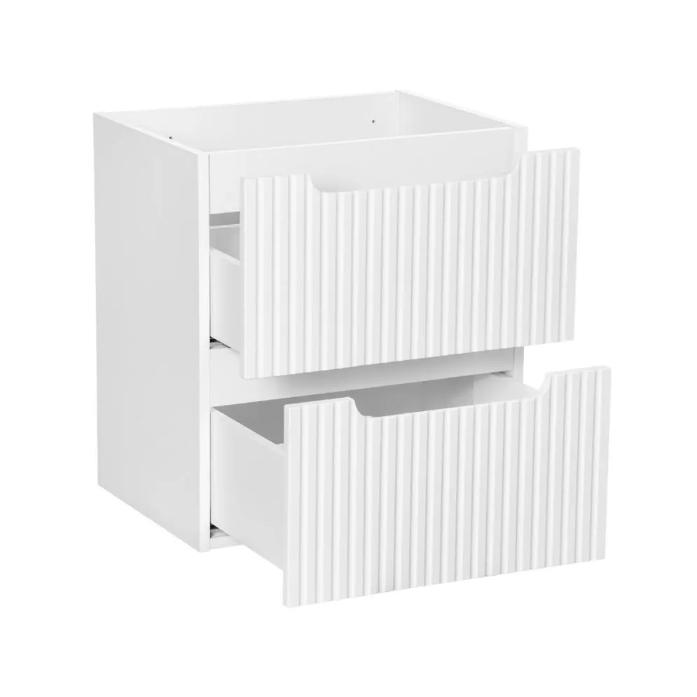 Szafka pod umywalkę NOVA WHITE 82-50-2S 50cm biała z szufladami I sklep meblowy MIRAT. styl RYFLOWANY