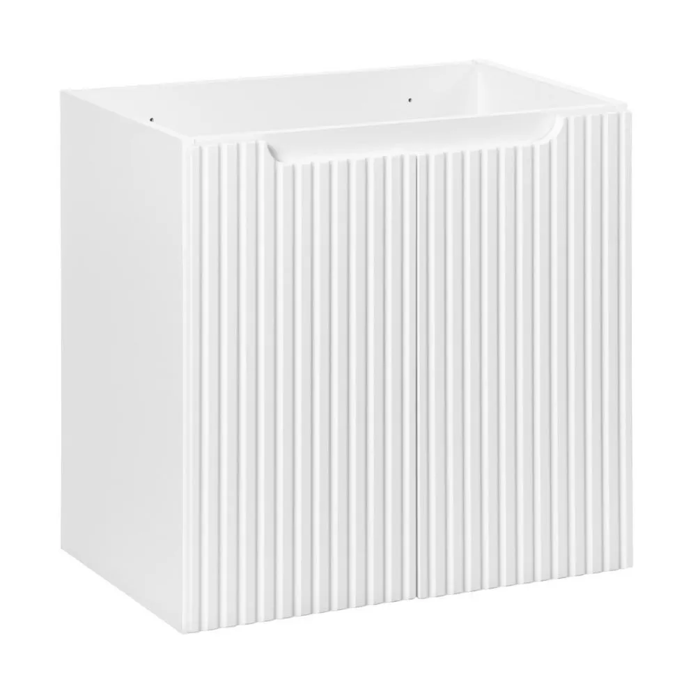 Szafka pod umywalkę NOVA WHITE 82-60-2D 60cm biała ryflowane fronty I sklep meblowy MIRAT. styl RYFLOWANY
