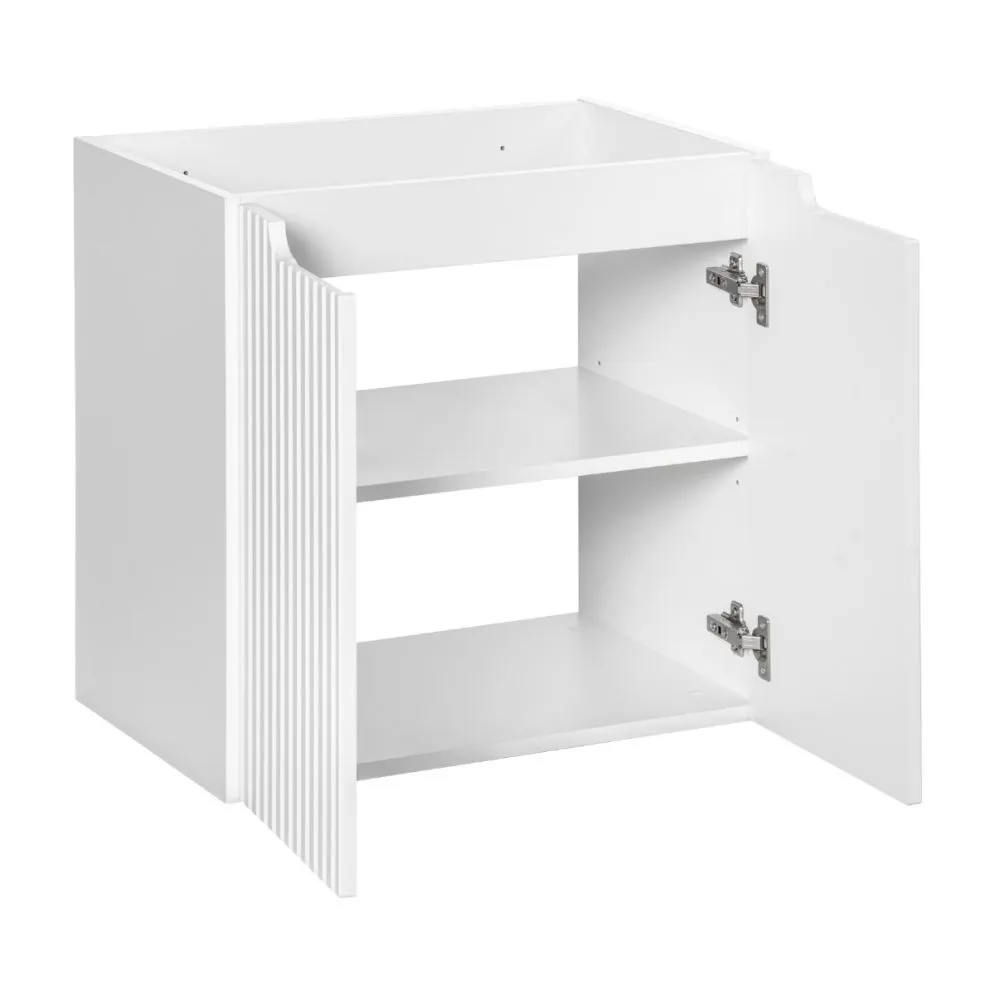 Szafka pod umywalkę NOVA WHITE 82-60-2D 60cm biała ryflowane fronty I sklep meblowy MIRAT. styl RYFLOWANY