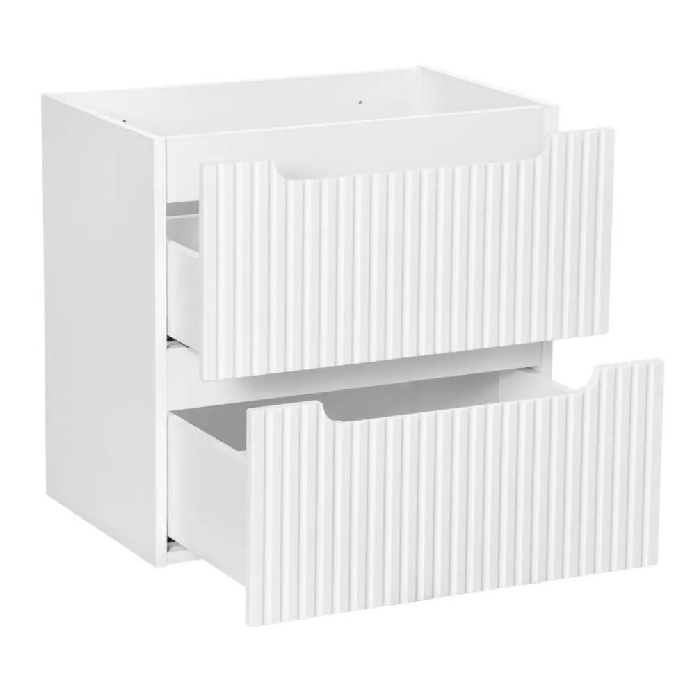 Szafka pod umywalkę NOVA WHITE 82-60-2S 60cm biała ryflowana I sklep meblowy MIRAT. styl RYFLOWANY