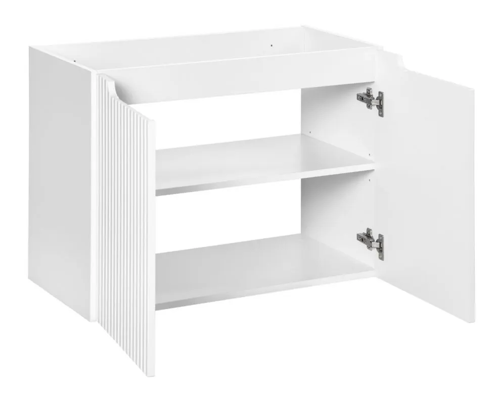 Szafka pod umywalkę NOVA WHITE 82-80-2D 80cm biała wisząca I sklep meblowy MIRAT. styl RYFLOWANY