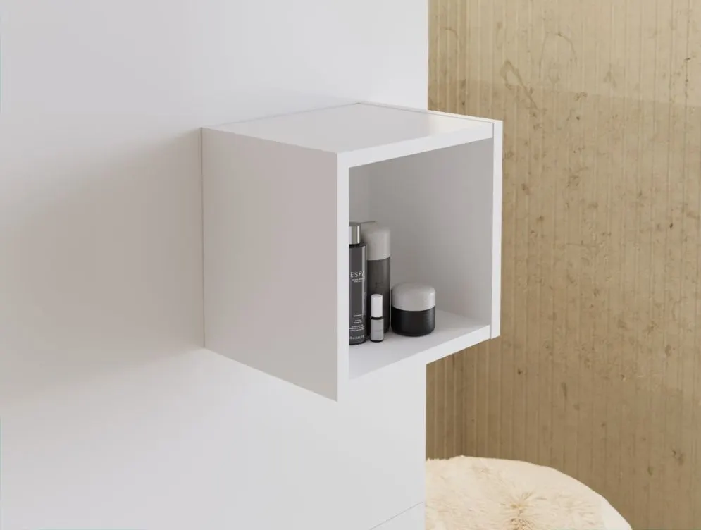 Półka wisząca NOVA WHITE 83-27-Q 27x25cm biała kwadratowa I sklep meblowy MIRAT. styl SKANDYNAWSKI kolekcja NOVA