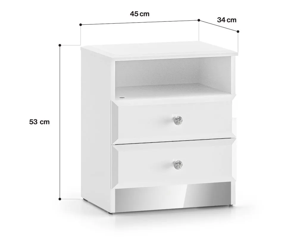 Szafka nocna BLANC 04 biały połysk I sklep meblowy MIRAT. styl GLAMOUR kolekcja BLANC