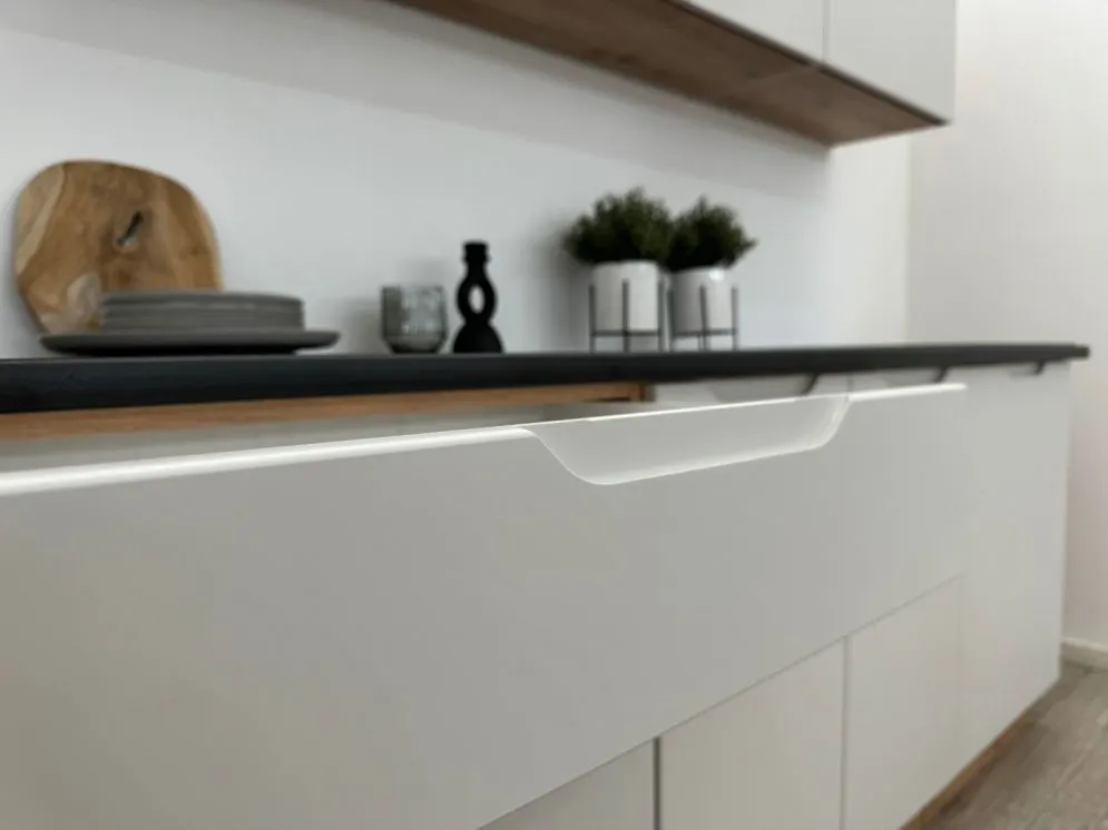 Szafka kuchenna stojąca ISABEL D60S/1 P/L szary mat/dąb artisan z frezowanym uchwytem I sklep meblowy MIRAT.