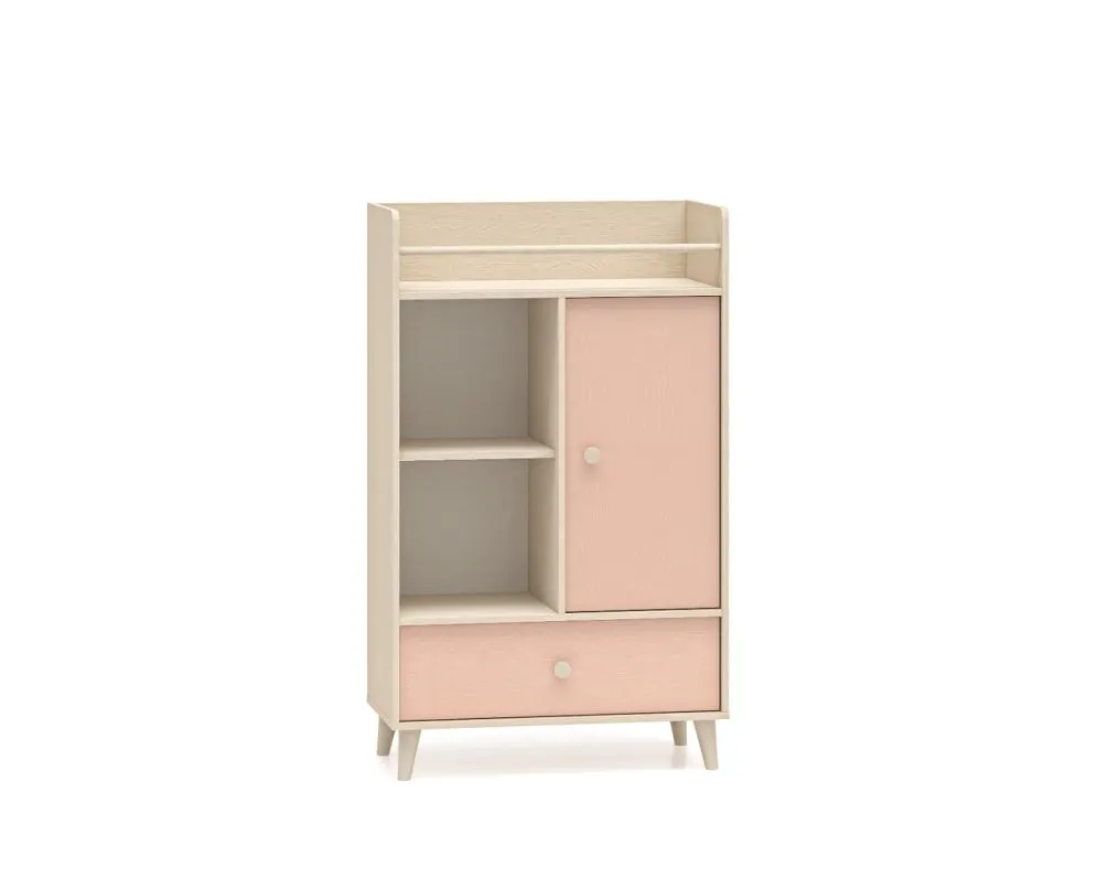 Komoda dziecięca MEVEL 04 różowa I sklep meblowy MIRAT. styl PASTELE kolekcja MEVEL