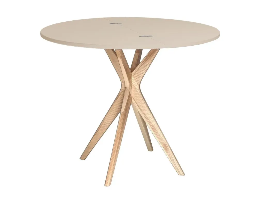 Subtelny stół rozkładany CUTTI 100x100 z beżowym blatem