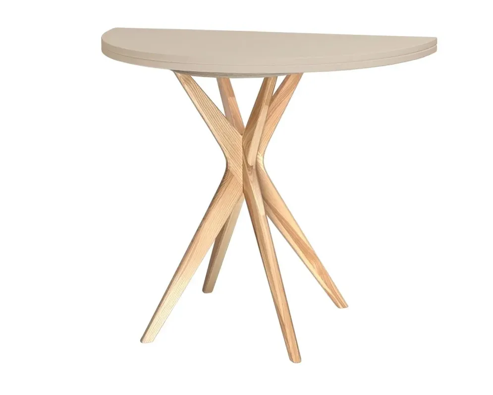 Subtelny stół rozkładany CUTTI 100x100 z beżowym blatem