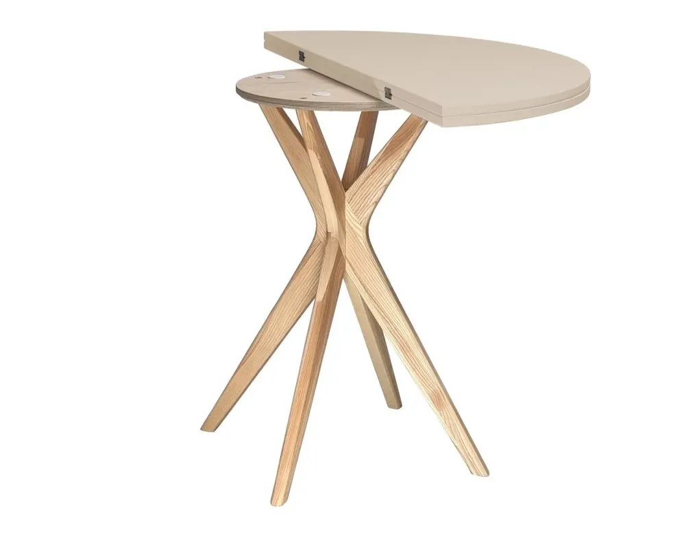 Subtelny stół rozkładany CUTTI 100x100 z beżowym blatem