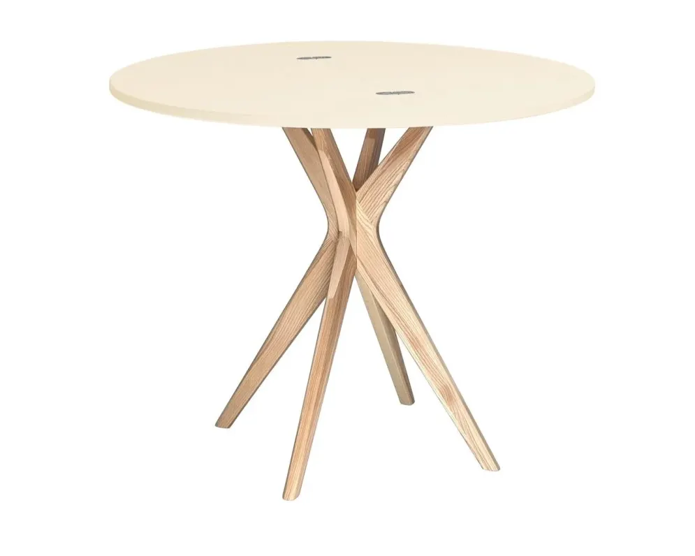 Minimalistyczny stół CUTTI 100x100 z rozkładanym blatem styl PASTELE, SKANDYNAWSKI