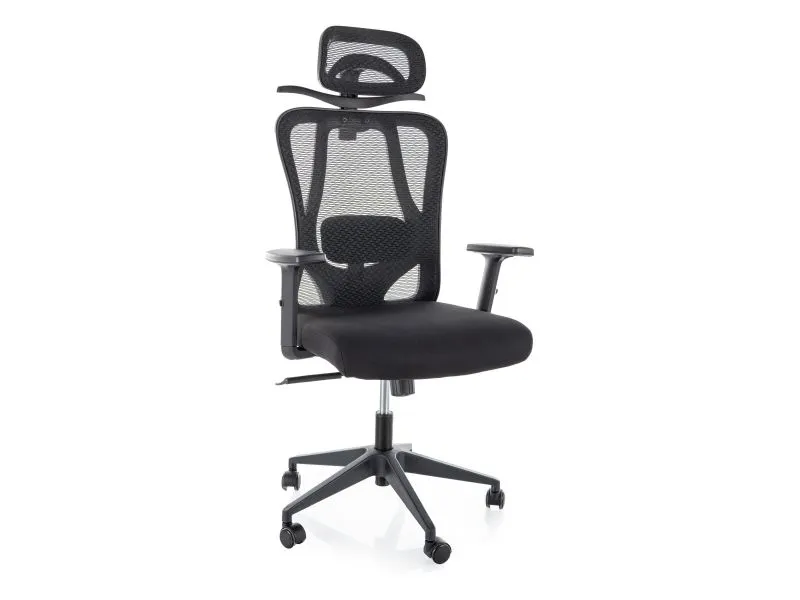 Klasyczny fotel biurowy Q-080 czarny z siatką i mechanizmem multiblock | MIRAT