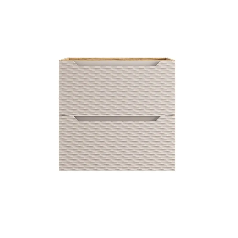 Szafka pod umywalkę OCEAN BEIGE 82-60-2S 60cm dąb olejowany/beżowa z frontami 3D I sklep meblowy MIRAT. styl GLAMOUR