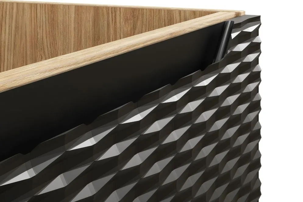 Szafka pod umywalkę OCEAN BLACK 82-70-2S 70cm dąb olejowany/czarna z szufladami I sklep meblowy MIRAT. styl GLAMOUR