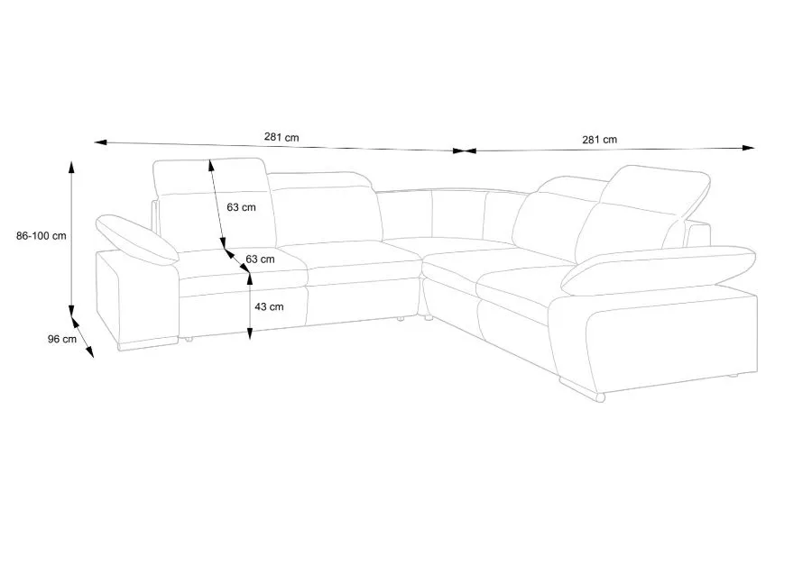 Narożnik z funkcją spania DAKOTA I szary/grafitowy prawy/lewy I sklep meblowy MIRAT.
