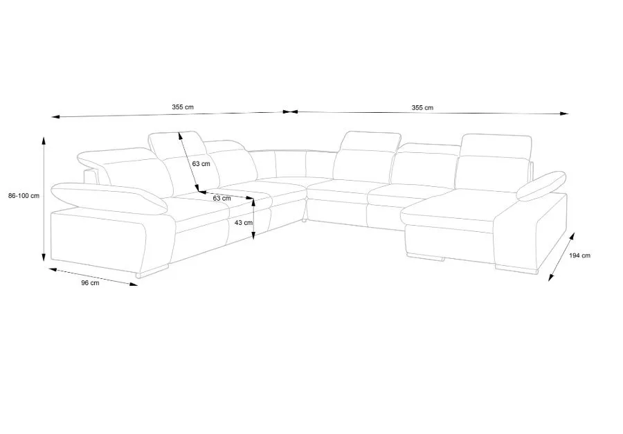 Narożnik z funkcją spania DAKOTA IV szary/grafitowy prawy/lewy I sklep meblowy MIRAT.  kolekcja DAKOTA