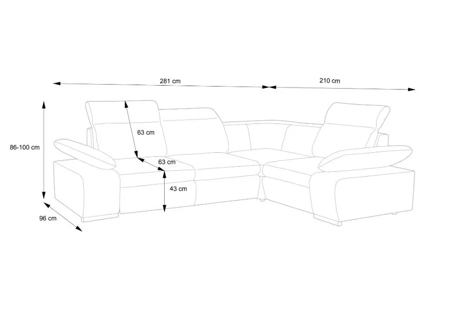Narożnik z funkcją spania DAKOTA MINI szary/grafitowy prawy/lewy I sklep meblowy MIRAT.