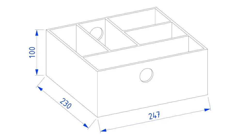 Drewniany organizer do szuflady 23x25 cm z litego drewna bukowego | MIRAT