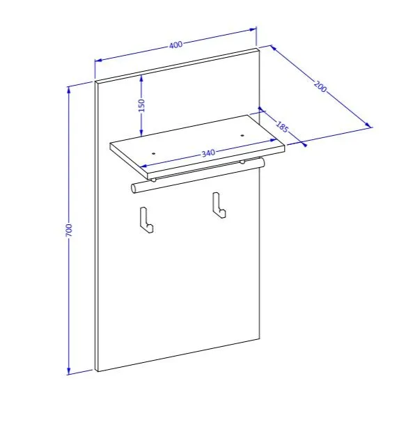 Elegancki wieszak do przedpokoju CROSS 40x70cm zielony/czarny I sklep meblowy MIRAT.  kolekcja HV-CROSS