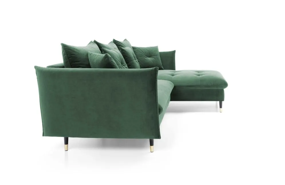 Narożnik z funkcją spania ATENA zielony glamour I sklep meblowy MIRAT. styl GLAMOUR