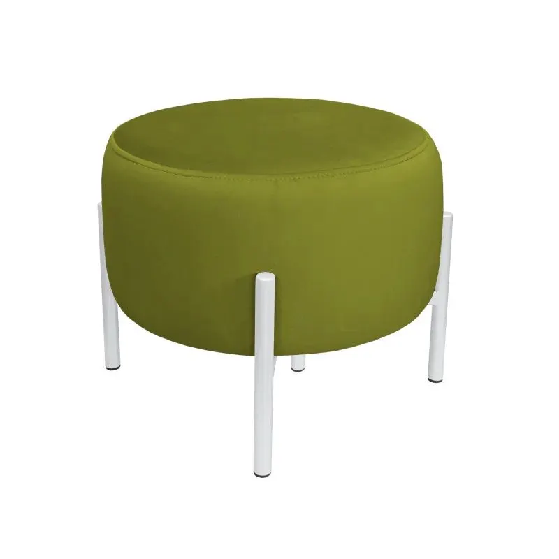 Pufa WILFRED BL VELVET oliwkowa/biała do sypialni I sklep meblowy MIRAT.