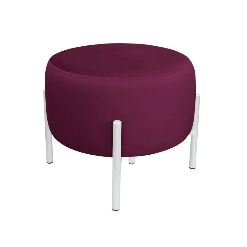 Pufa WILFRED MG VELVET śliwkowa/biała welurowa I sklep meblowy MIRAT.