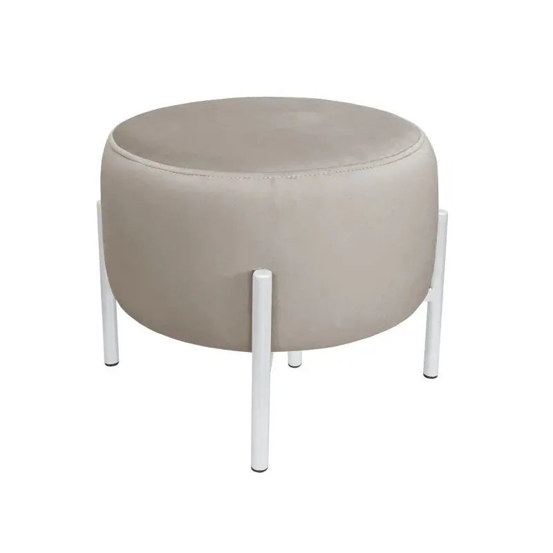 Pufa WILFRED MG VELVET szarobeżowa/biała niska I sklep meblowy MIRAT.