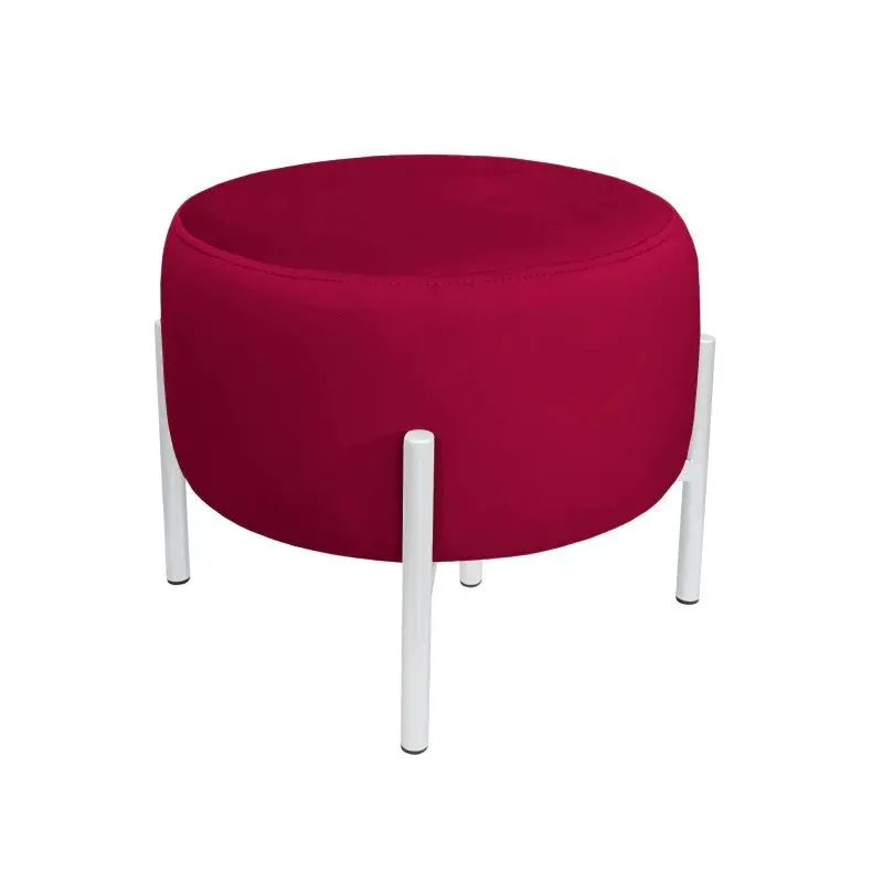 Pufa WILFRED MG VELVET bordowa/biała elegancka I sklep meblowy MIRAT.