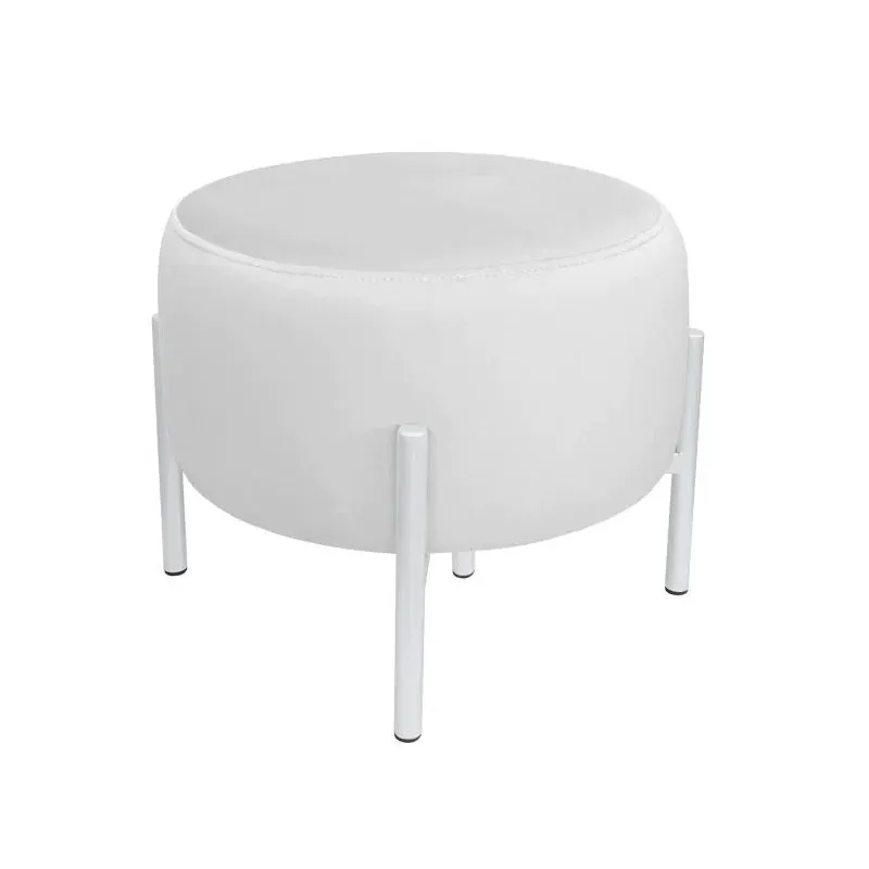 Pufa WILFRED MG VELVET jasnoszara/biała niska I sklep meblowy MIRAT.