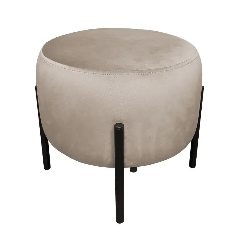 Pufa WILFRED MG VELVET szarobeżowa welurowa I sklep meblowy MIRAT. styl LOFT