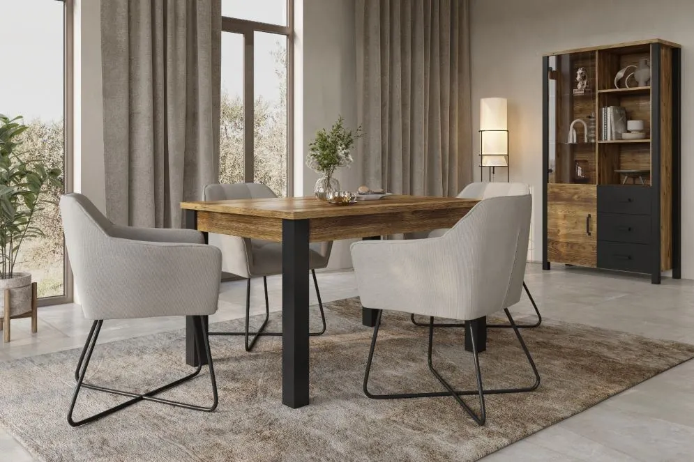 Stół OLIN 180x95 appenzeller/czarny | MIRAT. styl LOFT kolekcja OLIN