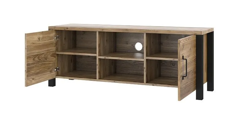 Szafka RTV OLIN 2D 147 do salonu I sklep meblowy MIRAT. styl LOFT kolekcja OLIN