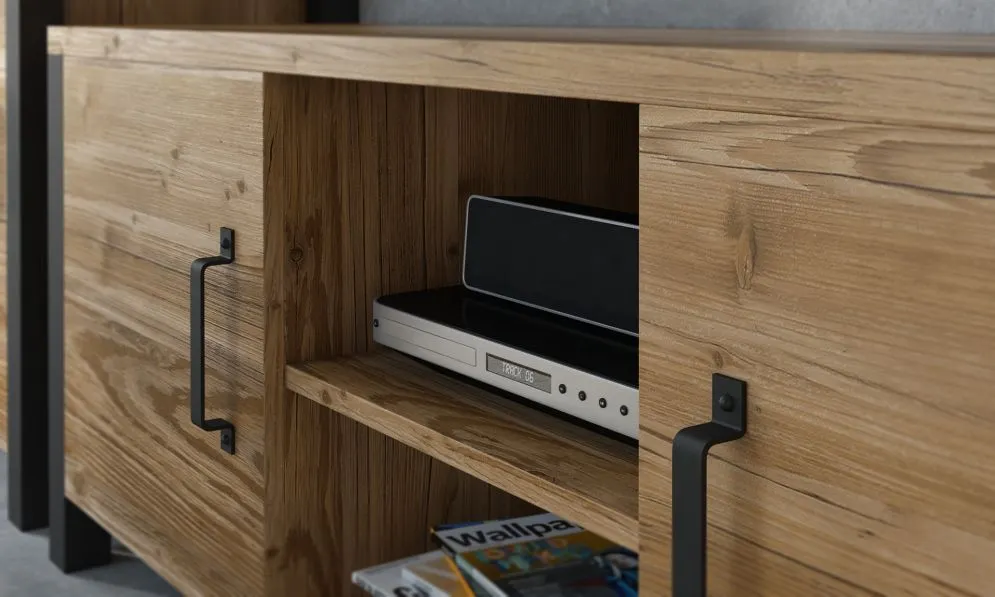 Szafka RTV OLIN 2D 147 do salonu I sklep meblowy MIRAT. styl LOFT kolekcja OLIN