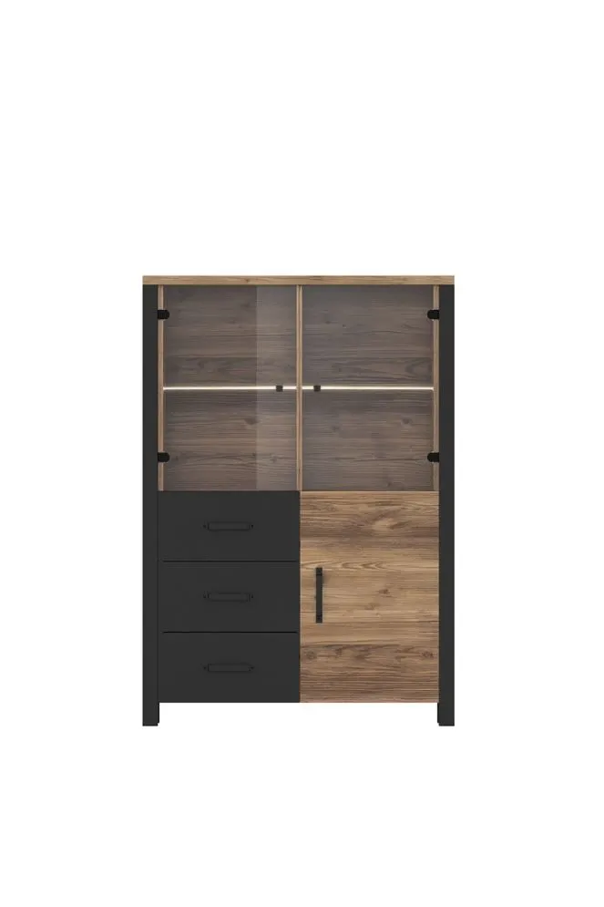 Witryna OLIN 3D3S appenzeller/czarna I sklep meblowy MIRAT. styl LOFT kolekcja OLIN