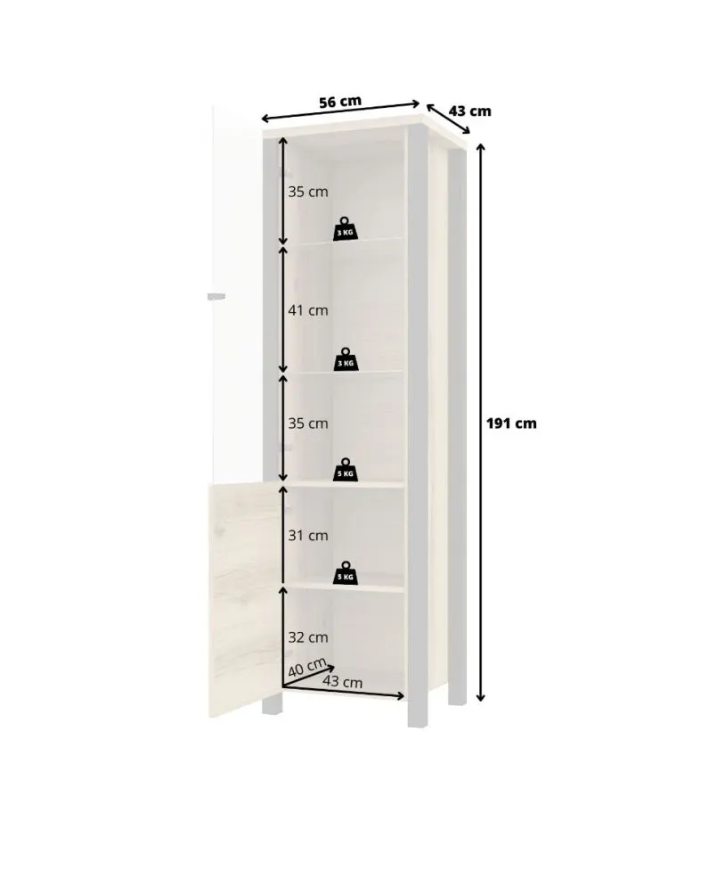 Witryna OLIN 2D appenzeller/czarna I sklep meblowy MIRAT. styl LOFT kolekcja OLIN
