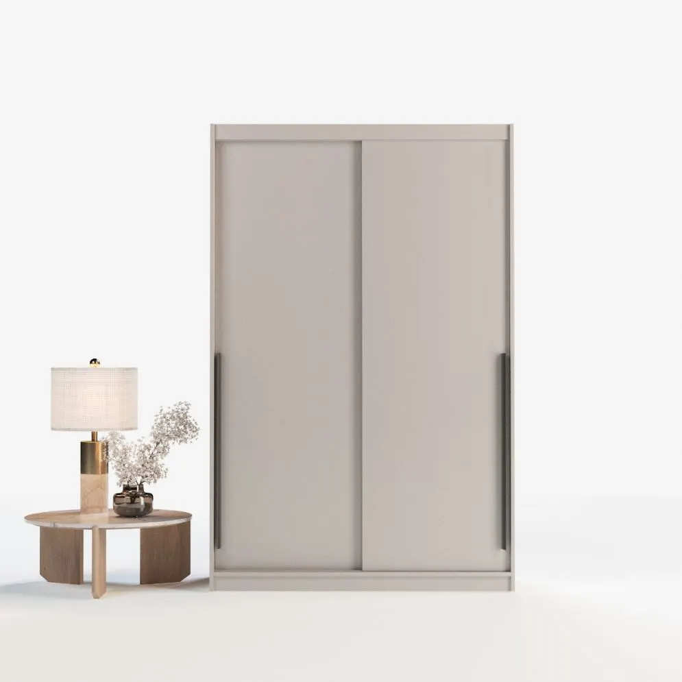 Szafa przesuwna SELLY BOX 140cm kaszmirowa z szufladami, półkami i drążkami I sklep meblowy MIRAT.