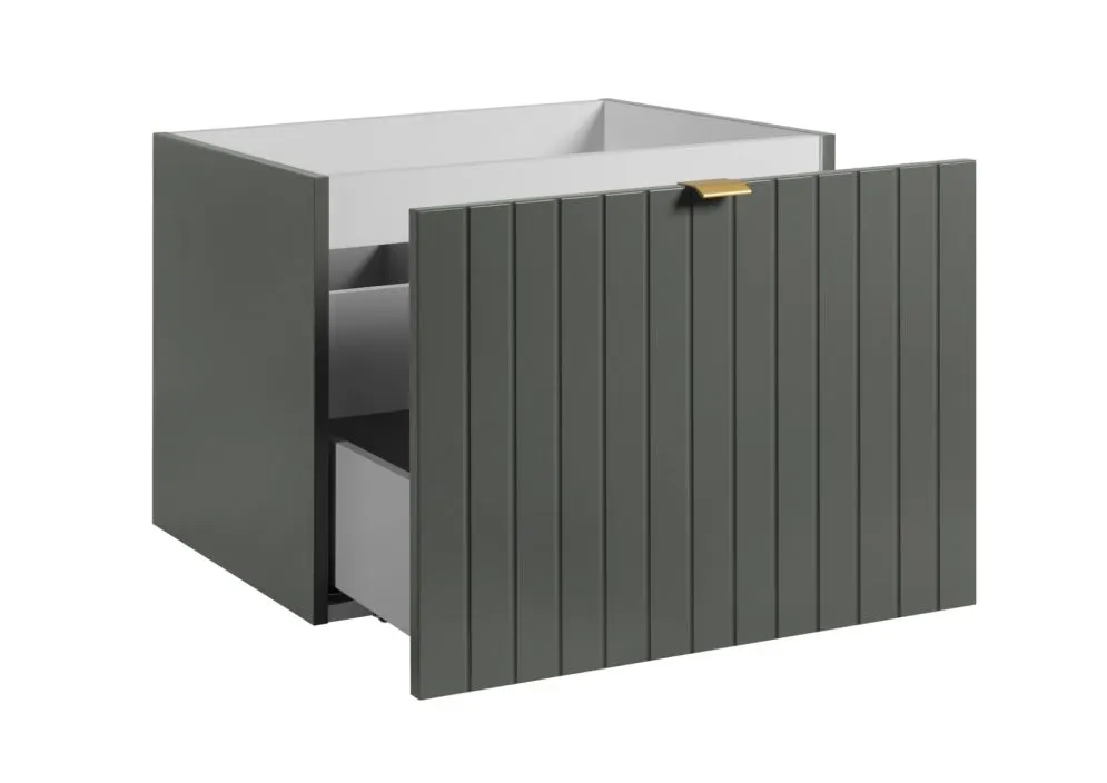 Szafka pod umywalkę HARMO 60 cm szaro-zielona półmat z szufladami | MIRAT  kolekcja HARMO