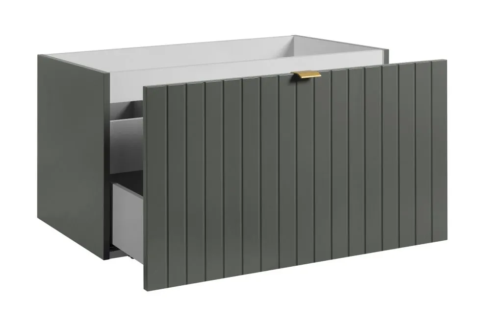 Szafka pod umywalkę HARMO 80 cm szaro-zielona półmat z cichym domykiem | MIRAT  kolekcja HARMO