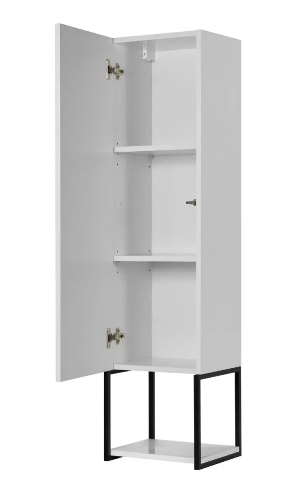 Szafka łazienkowa wysoka LOV 33 cm biała połysk z półkami| MIRAT  kolekcja LOV