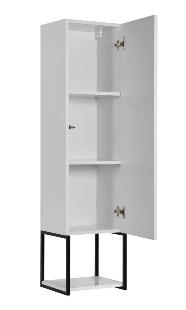 Szafka łazienkowa wysoka LOV 33 cm biała połysk z półkami| MIRAT  kolekcja LOV