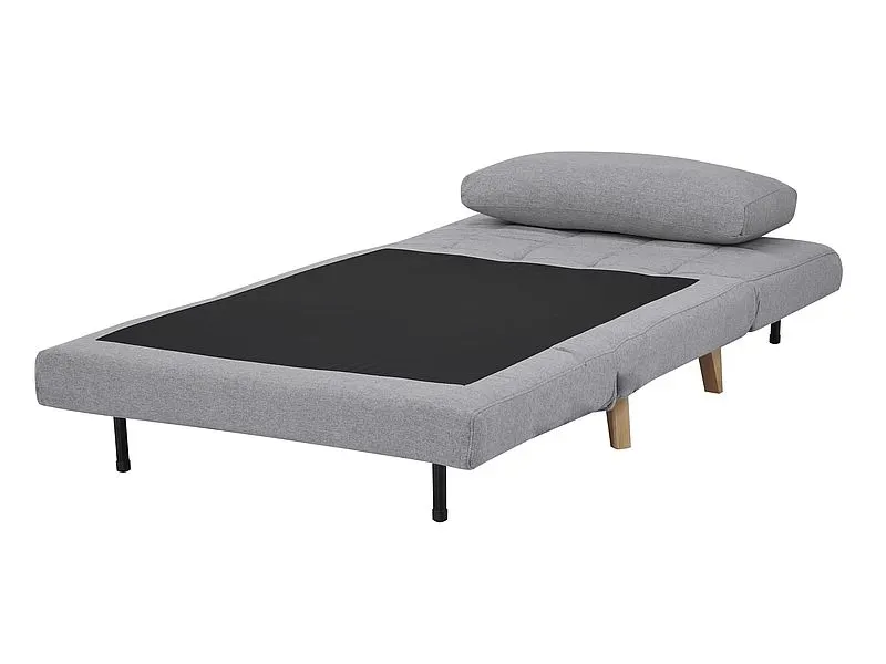 Fotel rozkładany BILLY szary z poduszką do salonu | MIRAT.