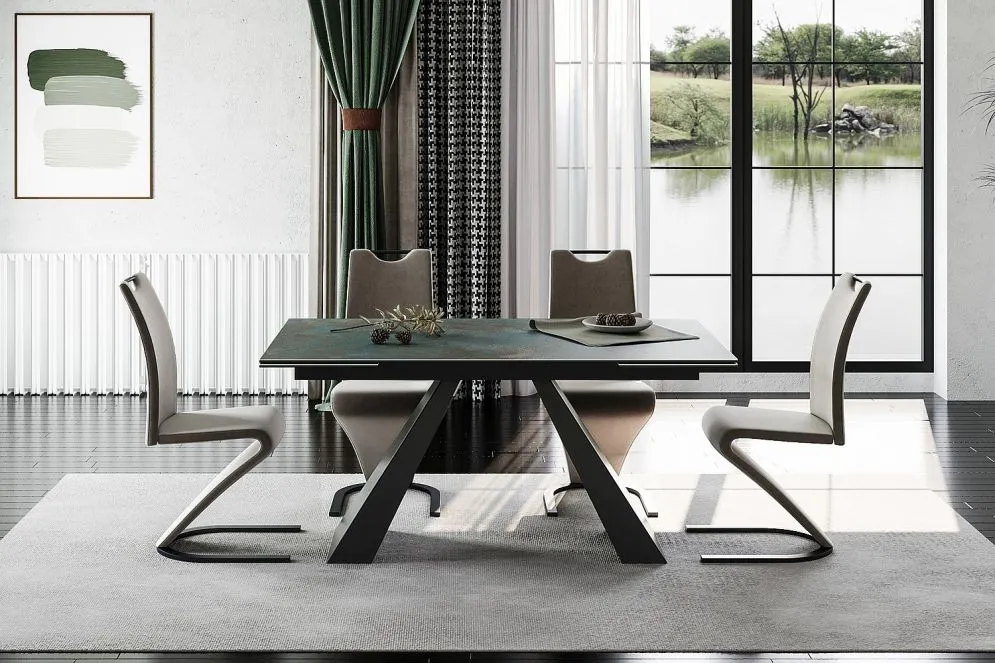 Stół SALVADORE CERAMIC 160(240)x90 turkusowy I sklep meblowy MIRAT. styl LOFT