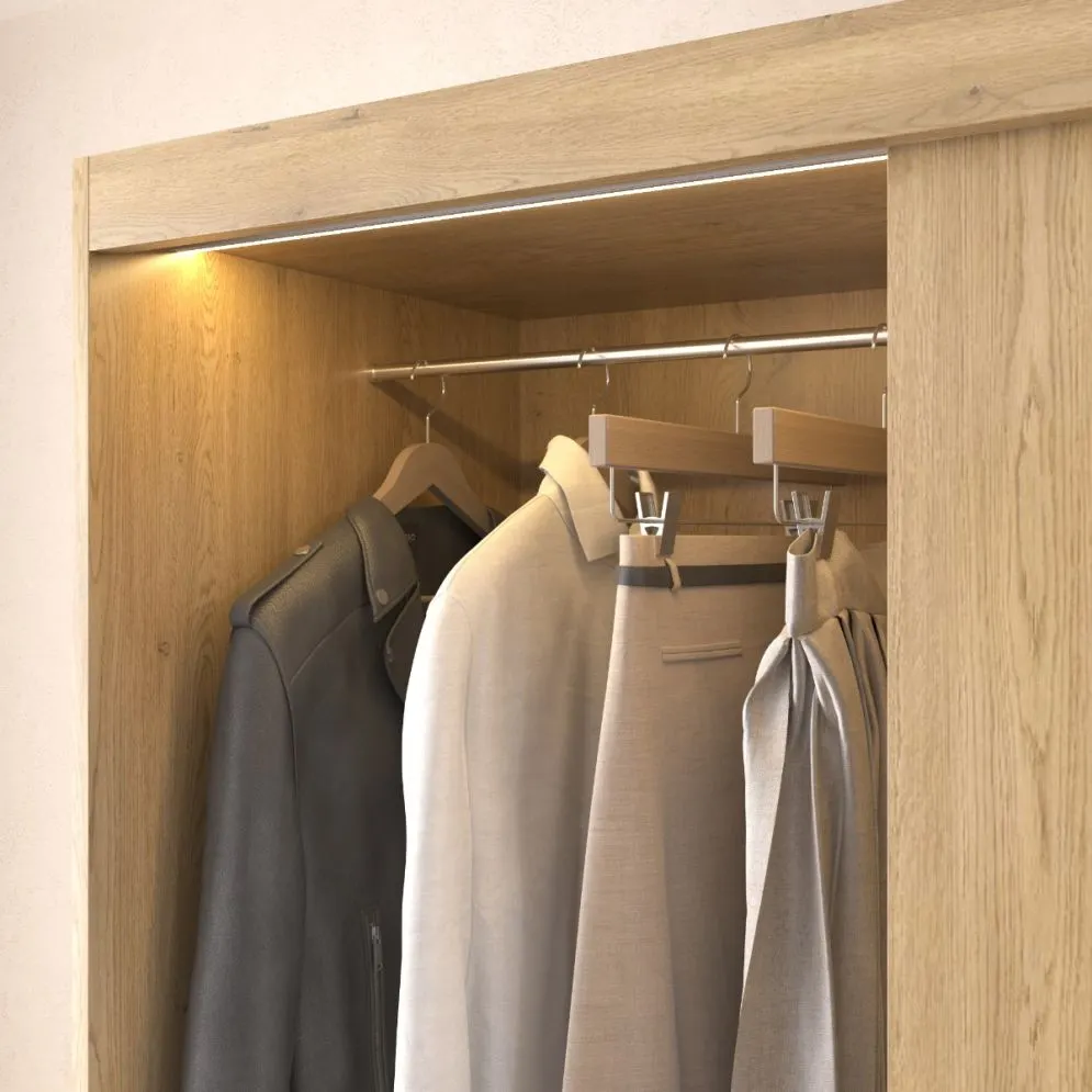 Szafa przesuwna SELLY BOX 140cm biała mat z szufladami, półkami i drążkami I sklep meblowy MIRAT.