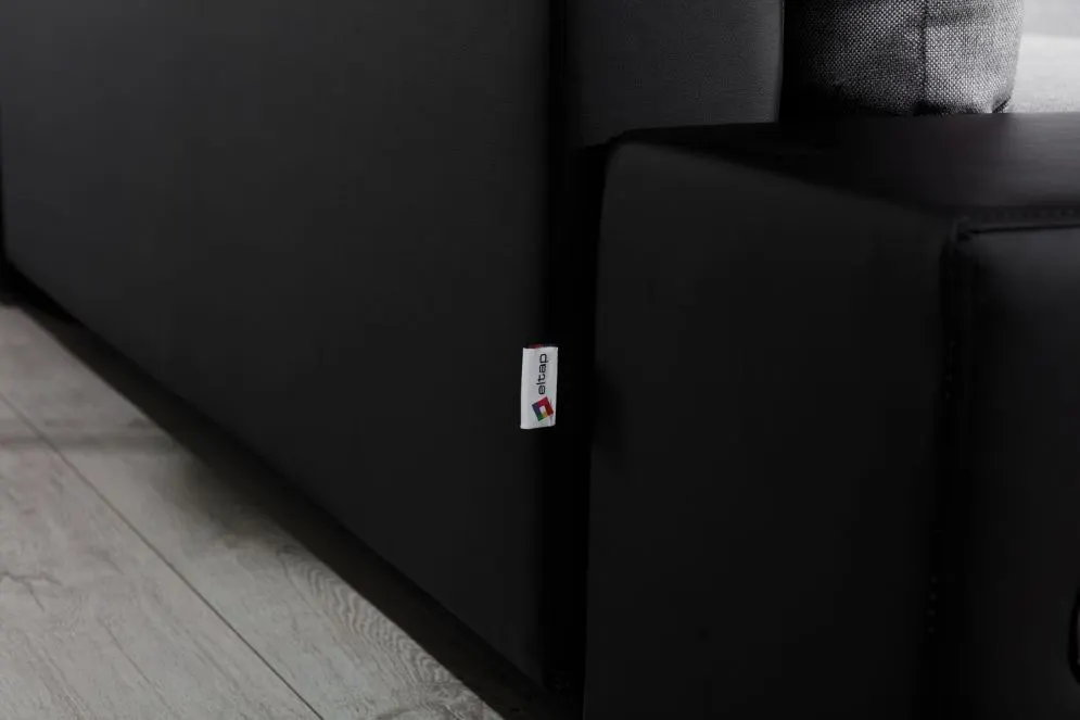 Narożnik z funkcją spania OTTAVIO szary/czarny lewy nowoczesny | MIRAT. w stylu  kolekcja