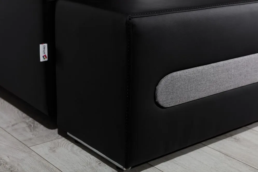 Narożnik z funkcją spania OTTAVIO szary/czarny lewy nowoczesny | MIRAT. w stylu  kolekcja