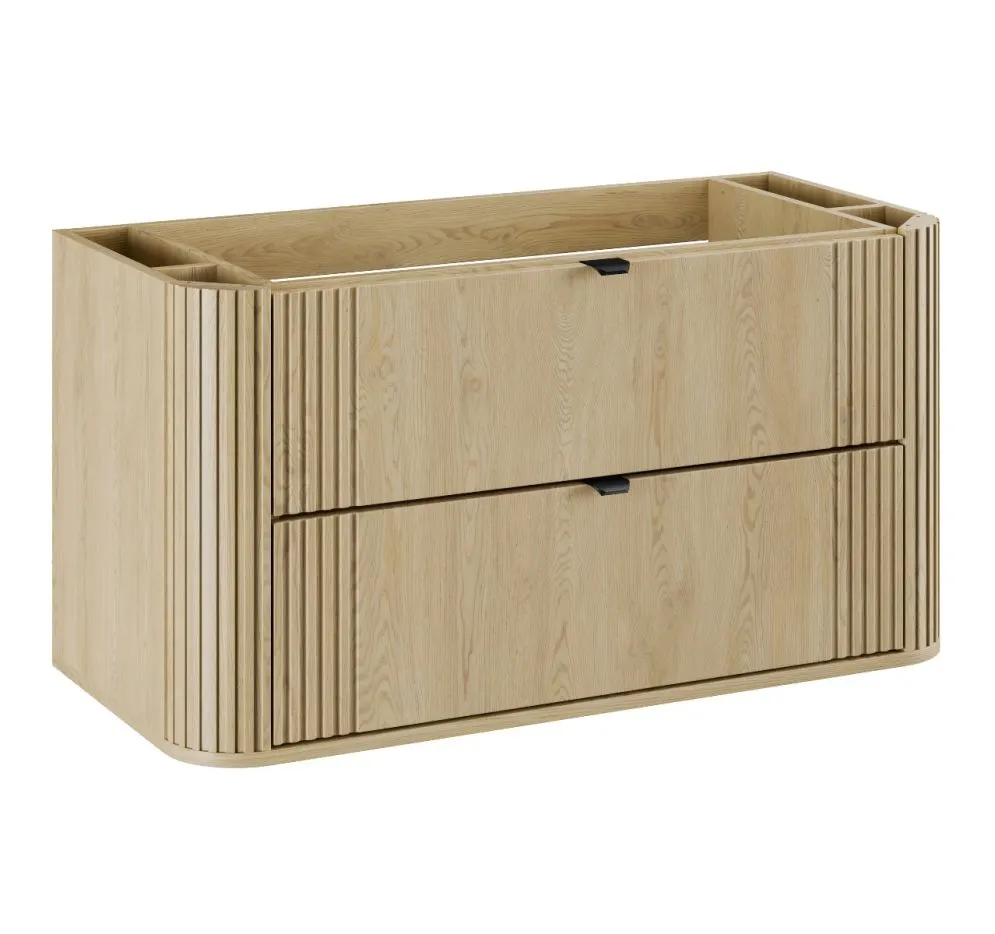 Trwała szafka pod umywalkę nablatową OVALIA CREMONA 2S 100cm dąb cremona z blatem I sklep meblowy MIRAT. styl RYFLOWANY, SKANDYNAWSKI kolekcja OVALIA