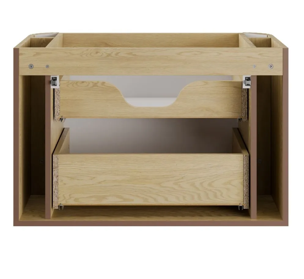 Ryflowana szafka pod umywalkę nablatową OVALIA CREMONA 2S 80cm dąb cremona z blatem I sklep meblowy MIRAT. styl RYFLOWANY, SKANDYNAWSKI kolekcja OVALIA