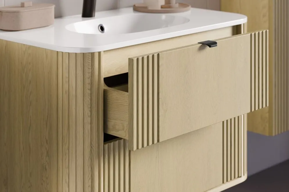 Polska szafka pod umywalkę OVALIA CREMONA 2S 120cm dąb cremona I sklep meblowy MIRAT. styl RYFLOWANY, SKANDYNAWSKI kolekcja OVALIA