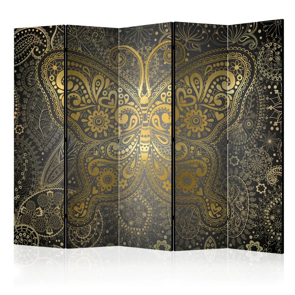 Parawan dwustronny Tła i desenie 225x172 cm 5-częściowy szary | MIRAT.