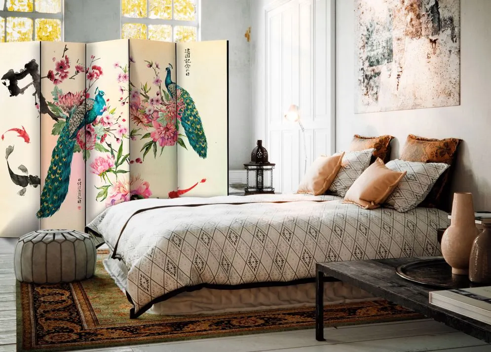 Parawan jednostronny Orient 225x172 cm 5-częściowy wielokolorowy | MIRAT.