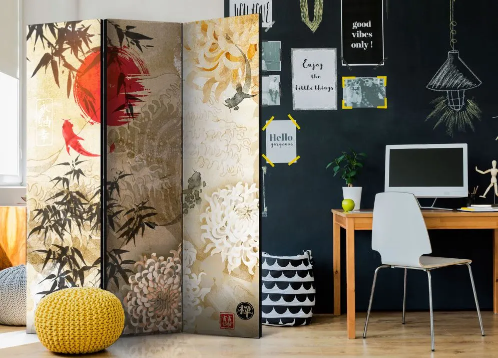 Parawan akustyczny Orient 135x172 cm 3-częściowy wielokolorowy | MIRAT.