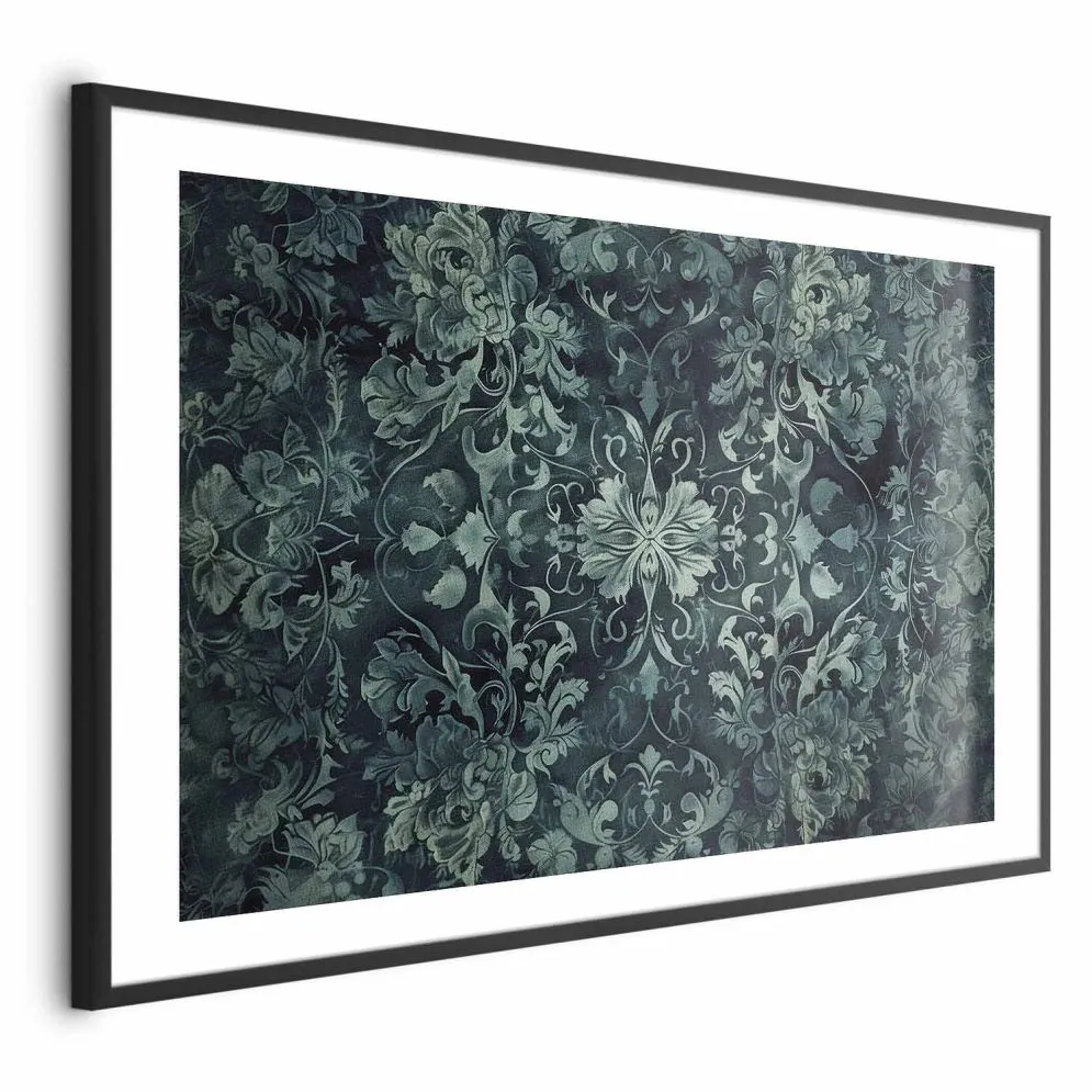Plakat Ornamenty dywanowe 60x40 cm z ramą czarną z marginesem | MIRAT.